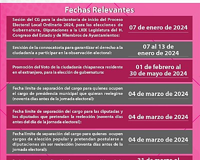 APRUEBA IEPC CALENDARIO DEL PROCESO ELECTORAL LOCAL ORDINARIO 2024